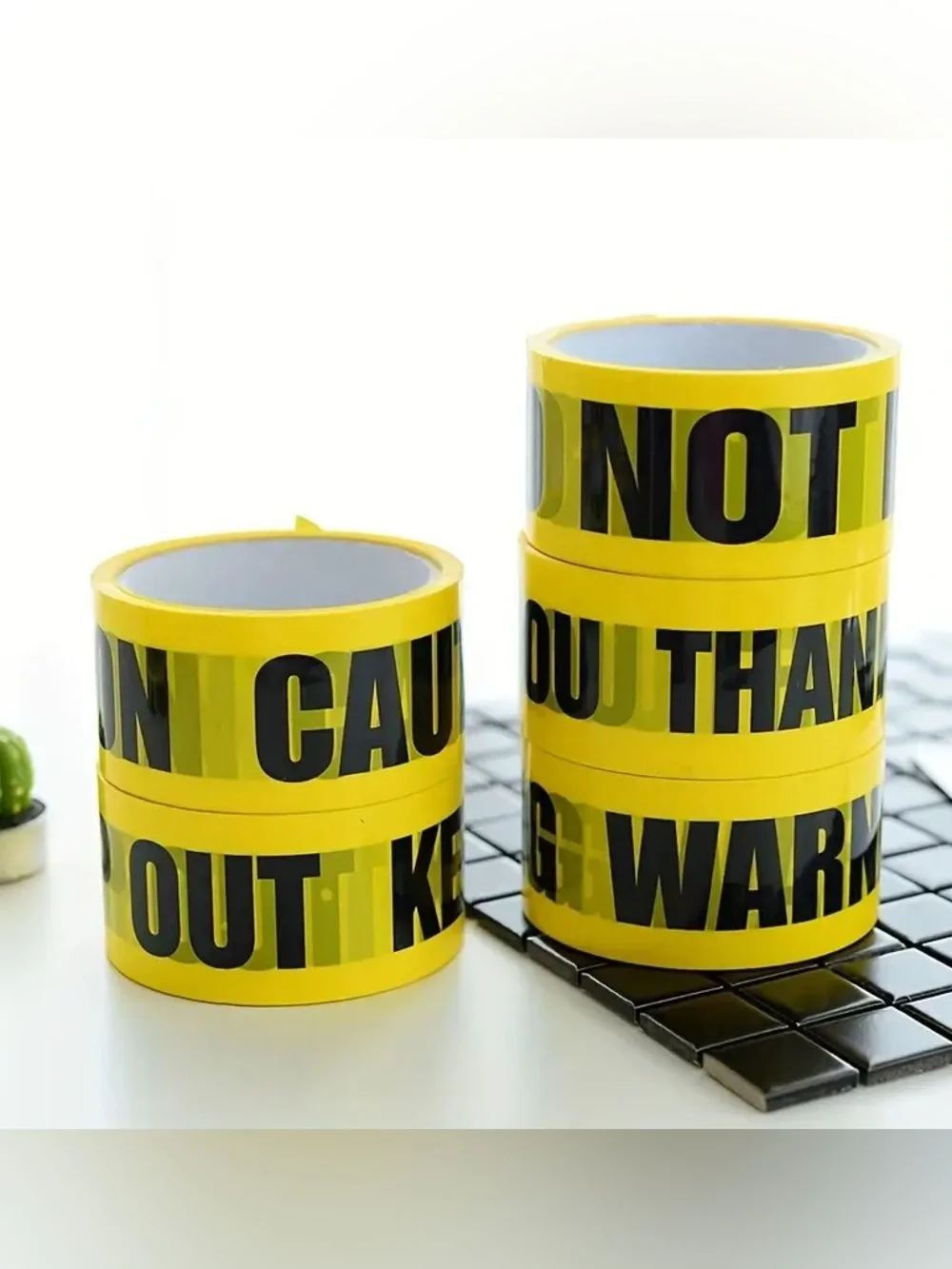 Yellow CAUTION Party Tape - Premium Safety Barrier Black Lettering (2x Available